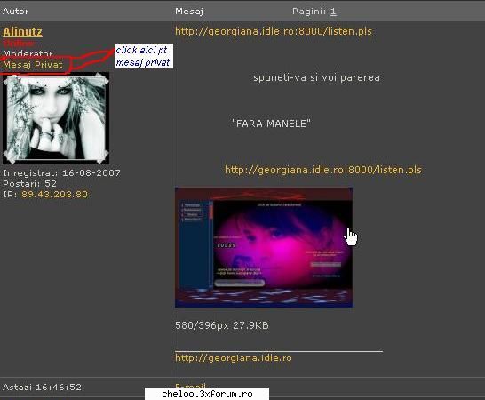 pfoai mai da ce oameni sunteti :( daca aveti ceva de zis ziceti mai pe forum ca nu se intampla